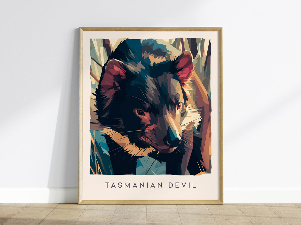 Tasmanian Devil, Sarcophilus harrisii Poster | Bold Wildlife Wall Art — framed wall art