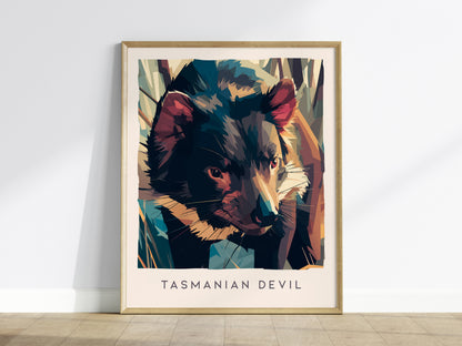 Tasmanian Devil, Sarcophilus harrisii Poster | Bold Wildlife Wall Art — framed wall art