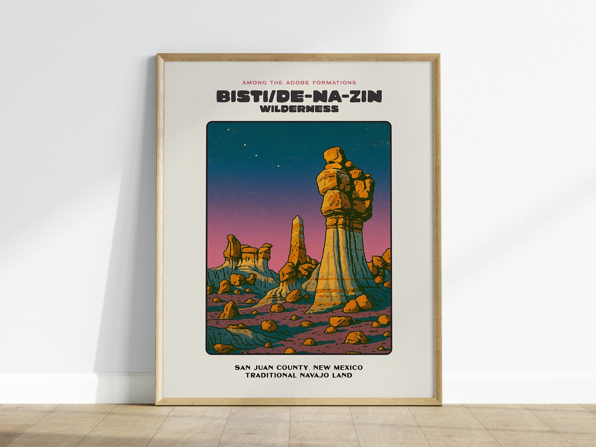 Bisti De-Na-Zin Wilderness Poster | New Mexico Badlands Desert Wall Art