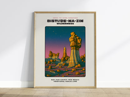 Bisti De-Na-Zin Wilderness Poster | New Mexico Badlands Desert Wall Art