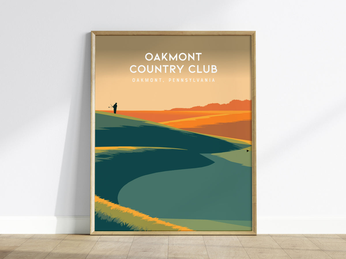 Oakmont Country Club, Oakmont, Pennsylvania Poster | Classic Links Golfer Gift Wall Art — framed wall art