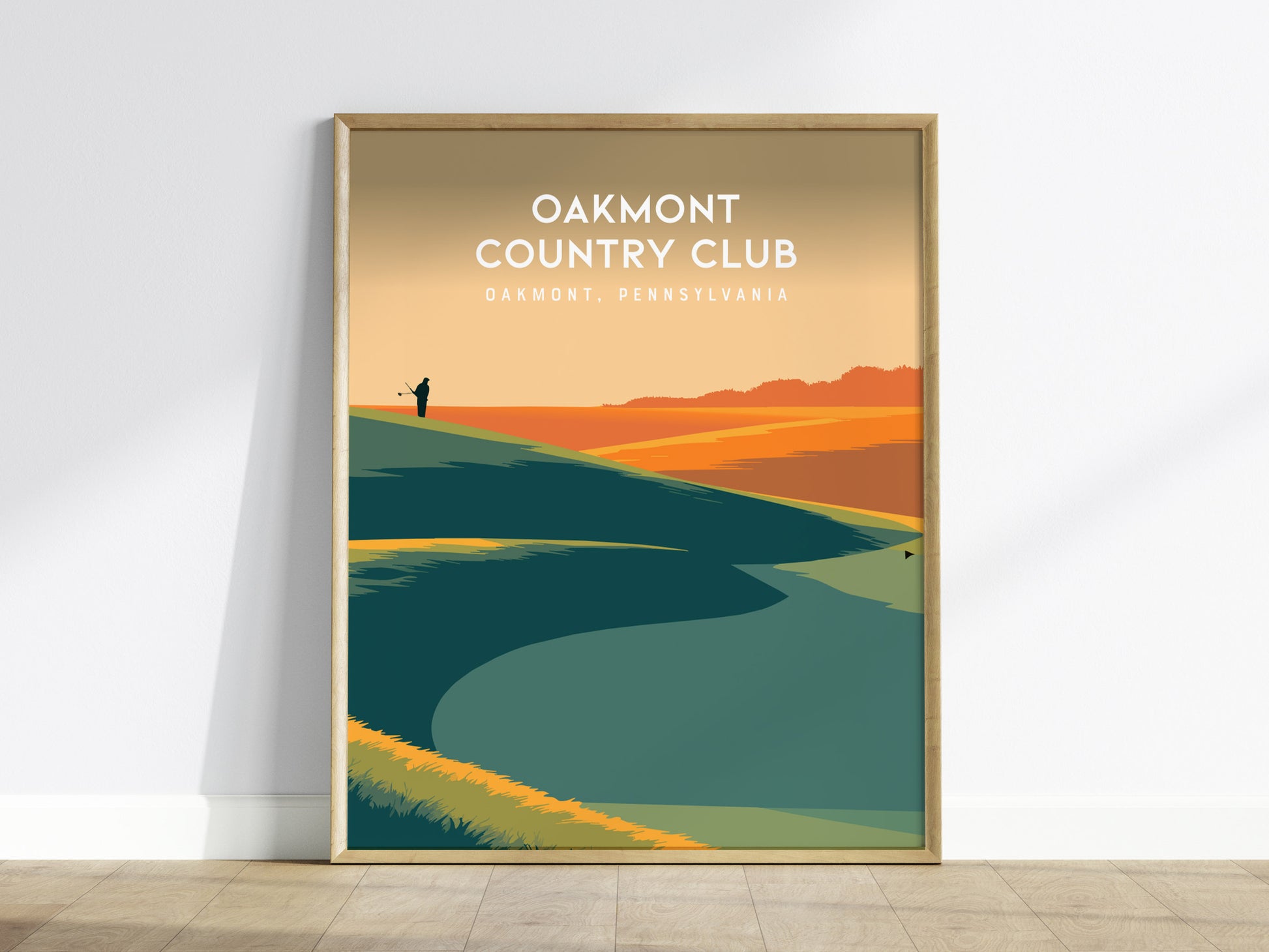 Oakmont Country Club, Oakmont, Pennsylvania Poster | Classic Links Golfer Gift Wall Art — framed wall art