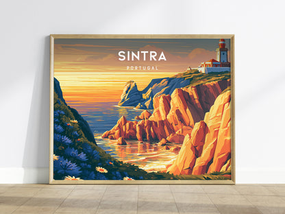 Sintra, Portugal Landscape Poster | Fairy-Tale Castle & Garden Travel Gift Wall Art — framed wall art