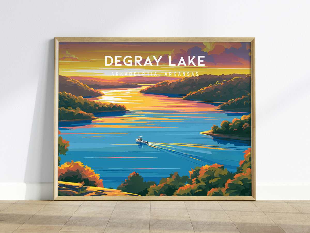 DeGray Lake Landscape Poster | Arkadelphia, Arkansas Vacation Wall Art — framed wall art