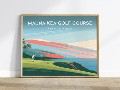 Mauna Kea Golf Course Landscape Poster | Kamuela, Hawaii Country Club Decor Wall Art — framed wall art