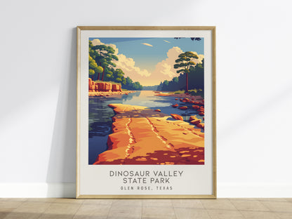 Dinosaur Valley State Park Matte Border Poster | Glen Rose, Texas Destination Print Travel Wall Art — framed wall art