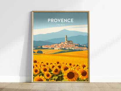 Provence, France Poster | Lavender Fields & Village Charm Wall Art — framed wall art