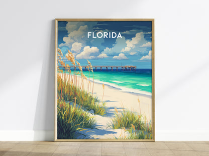 Florida Poster | Sunshine State Coastal Paradise Wall Art — framed wall art