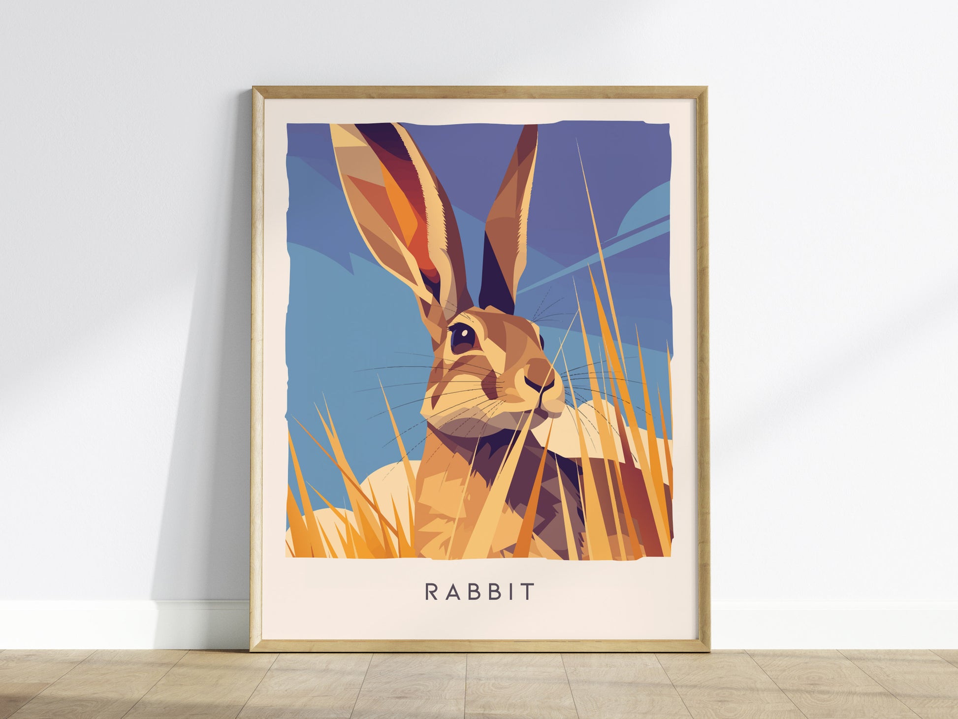 Rabbit, Wildlife Poster | Meadow Wildflower Countryside Wall Art — framed wall art