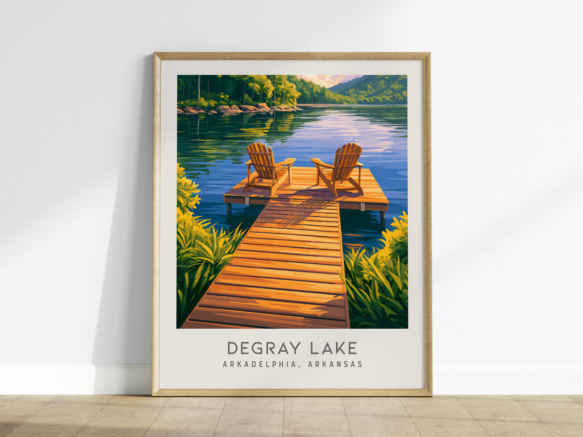 DeGray Lake Matte Border Poster | Arkadelphia, Arkansas Destination Print — framed wall art