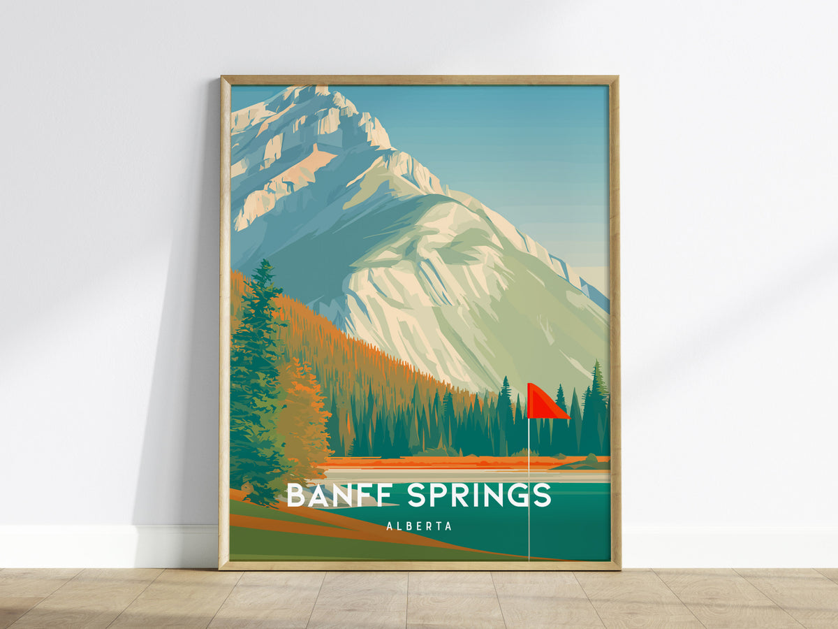 Banff Springs, Alberta Poster | Golf Wall Art & Golfer Gift Wall Art — framed wall art