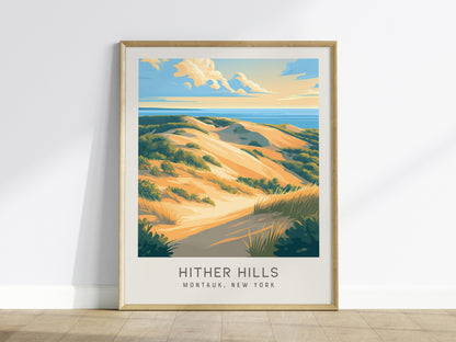 Hither Hills Matte Border Poster | Montauk, New York Travel Wall Art — framed wall art