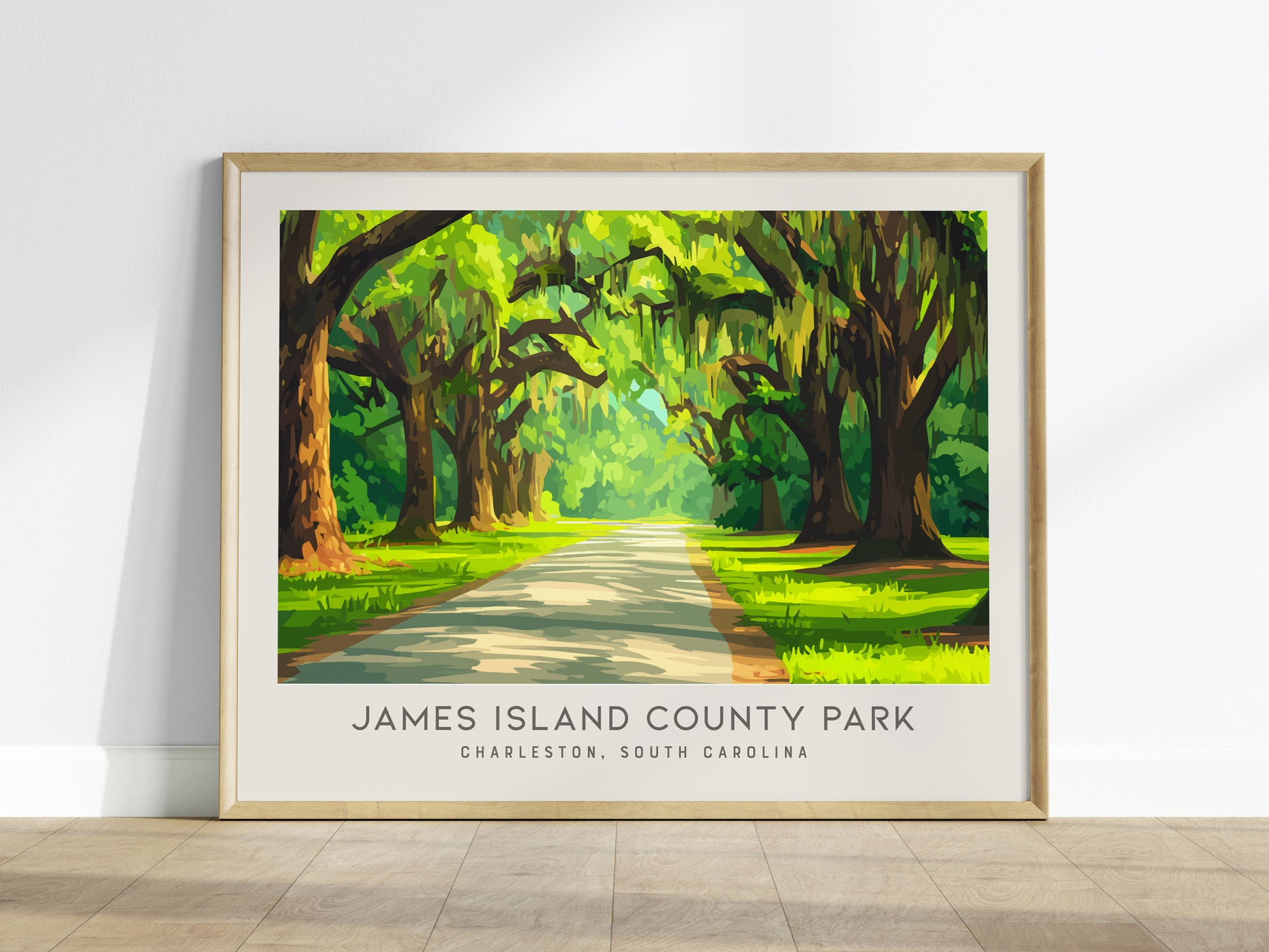 James Island County Park Landscape Matte Border Poster | Charleston, South Carolina Travel Wall Art — framed wall art