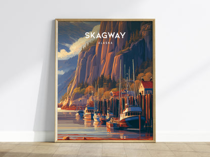 Skagway, Alaska Poster | Gold Rush Trail Mountain Wall Art — framed wall art