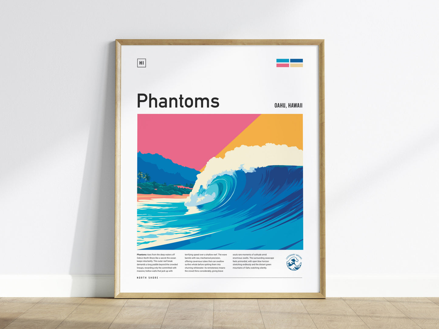 Phantoms, Hawaii Poster | Powerful North Shore Surf Wall Art — framed wall art