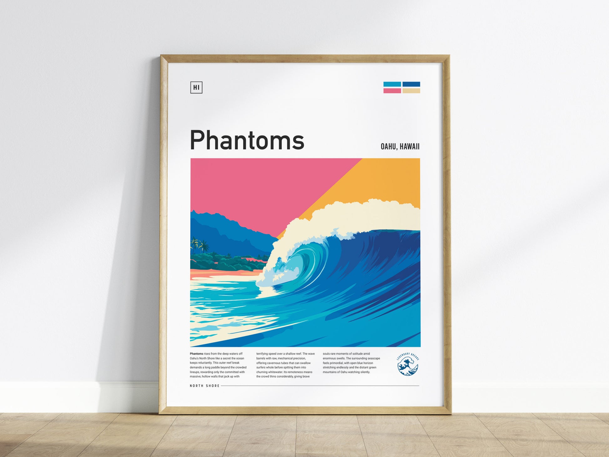 Phantoms, Hawaii Poster | Powerful North Shore Surf Wall Art — framed wall art