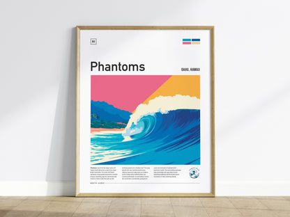 Phantoms, Hawaii Poster | Powerful North Shore Surf Wall Art — framed wall art
