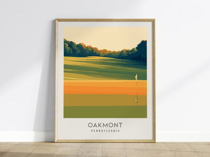 Oakmont Matte Border Poster | Pennsylvania Golf Course Print & Country Club Decor — framed wall art