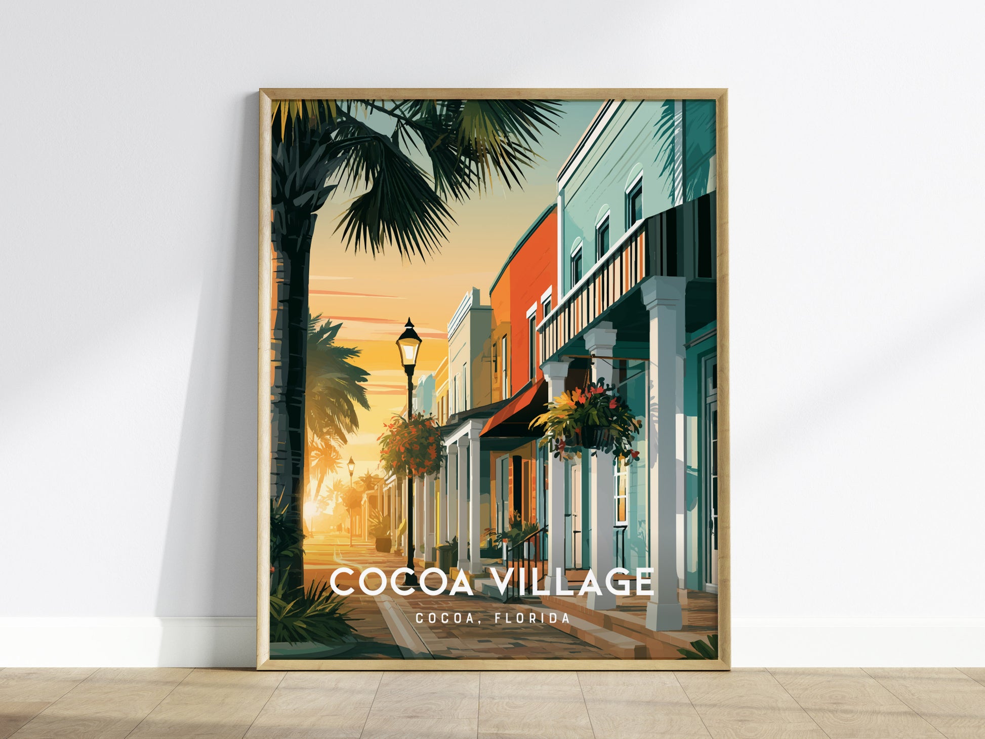 Cocoa Village, Florida Poster | Cocoa, Florida | Charming Riverfront Downtown Wall Art — framed wall art