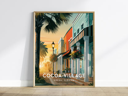 Cocoa Village, Florida Poster | Cocoa, Florida | Charming Riverfront Downtown Wall Art — framed wall art
