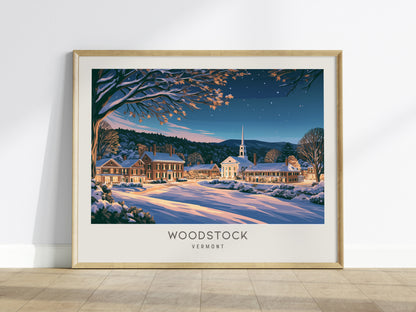 Woodstock Landscape Matte Border Poster | Vermont Destination Print Framed or Unframed — framed wall art