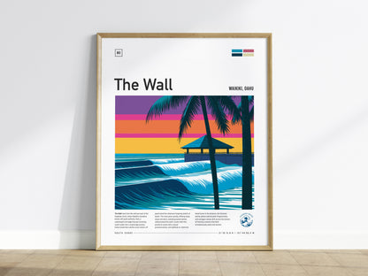 The Wall, Hawaii Poster | Epic Big Wave Surf Break Wall Art — framed wall art