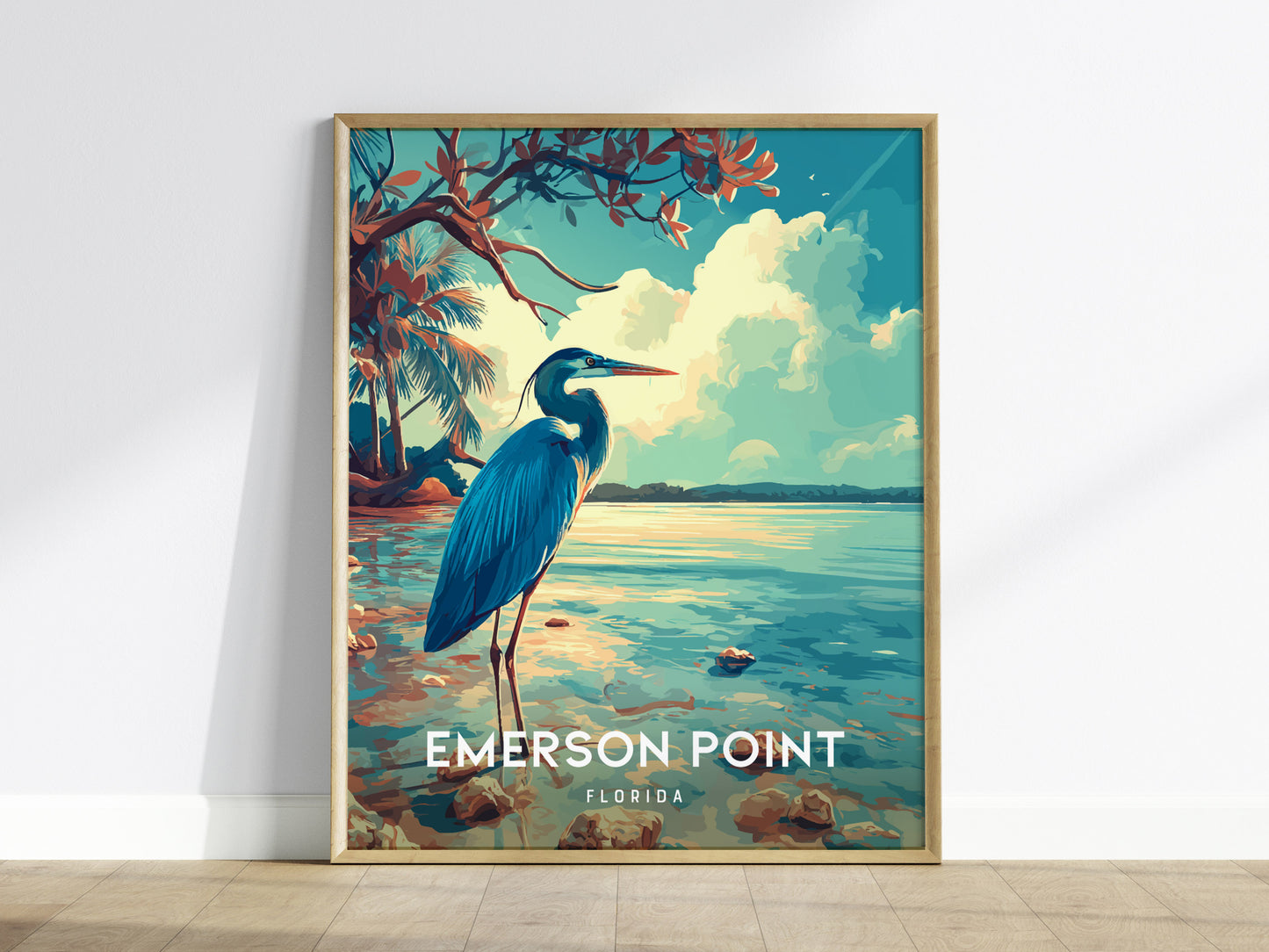 Emerson Point, Florida Poster | Mangrove & Marsh Preserve Wall Art — framed wall art