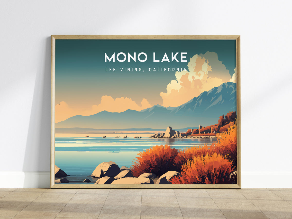 Mono Lake Landscape Poster | Lee Vining, California Vacation Wall Art — framed wall art