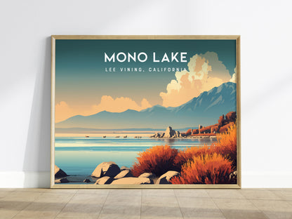 Mono Lake Landscape Poster | Lee Vining, California Vacation Wall Art — framed wall art