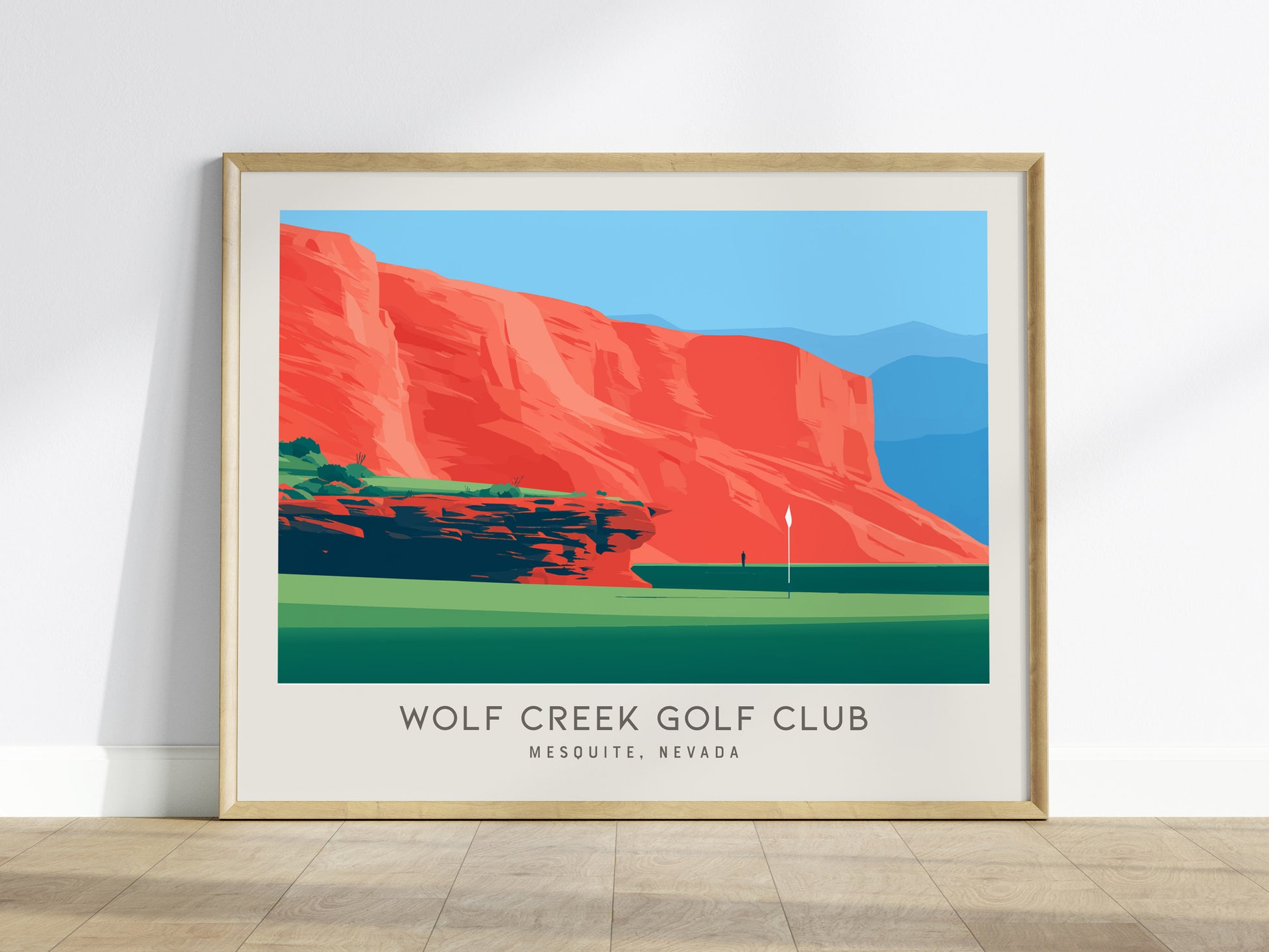 Wolf Creek Golf Club Landscape Matte Border Poster | Mesquite, Nevada Country Club Decor Golf Wall Art — framed wall art