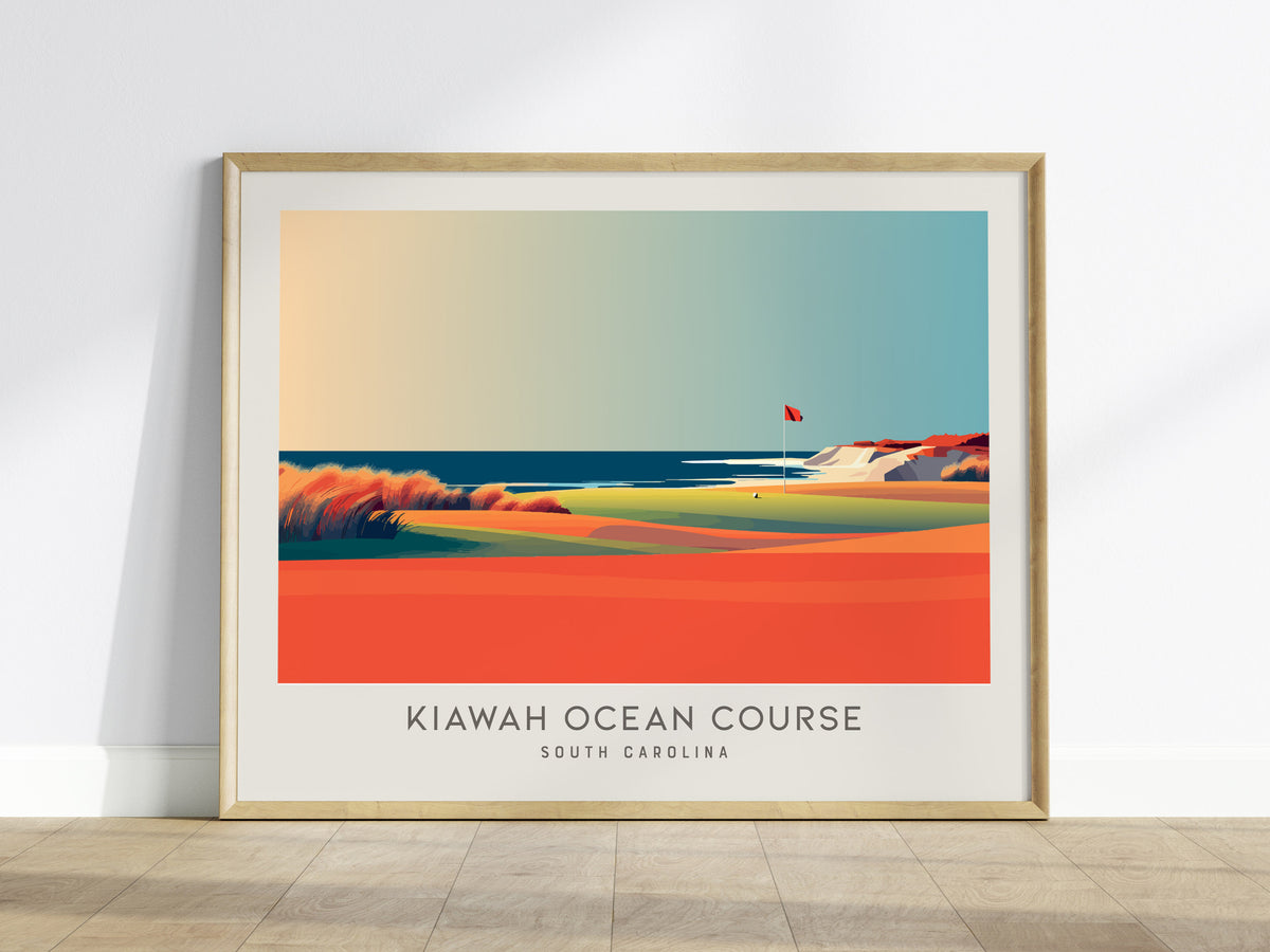 Kiawah Ocean Course Landscape Matte Border Poster | South Carolina Golf Course Print & Country Club Decor — framed wall art