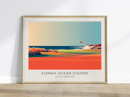 Kiawah Ocean Course Landscape Matte Border Poster | South Carolina Golf Course Print & Country Club Decor — framed wall art
