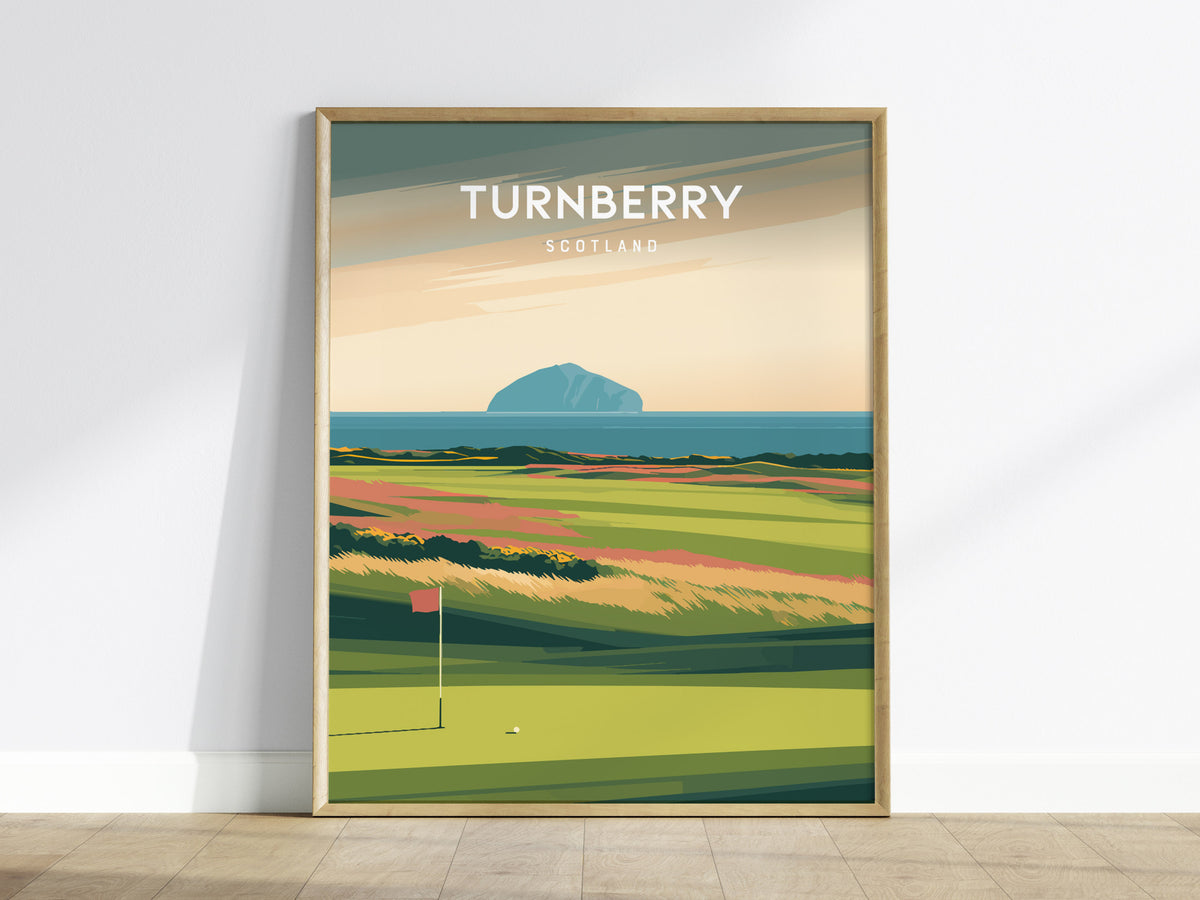 Turnberry, Scotland Poster | Links Poster & Golfer Gift Wall Art — framed wall art