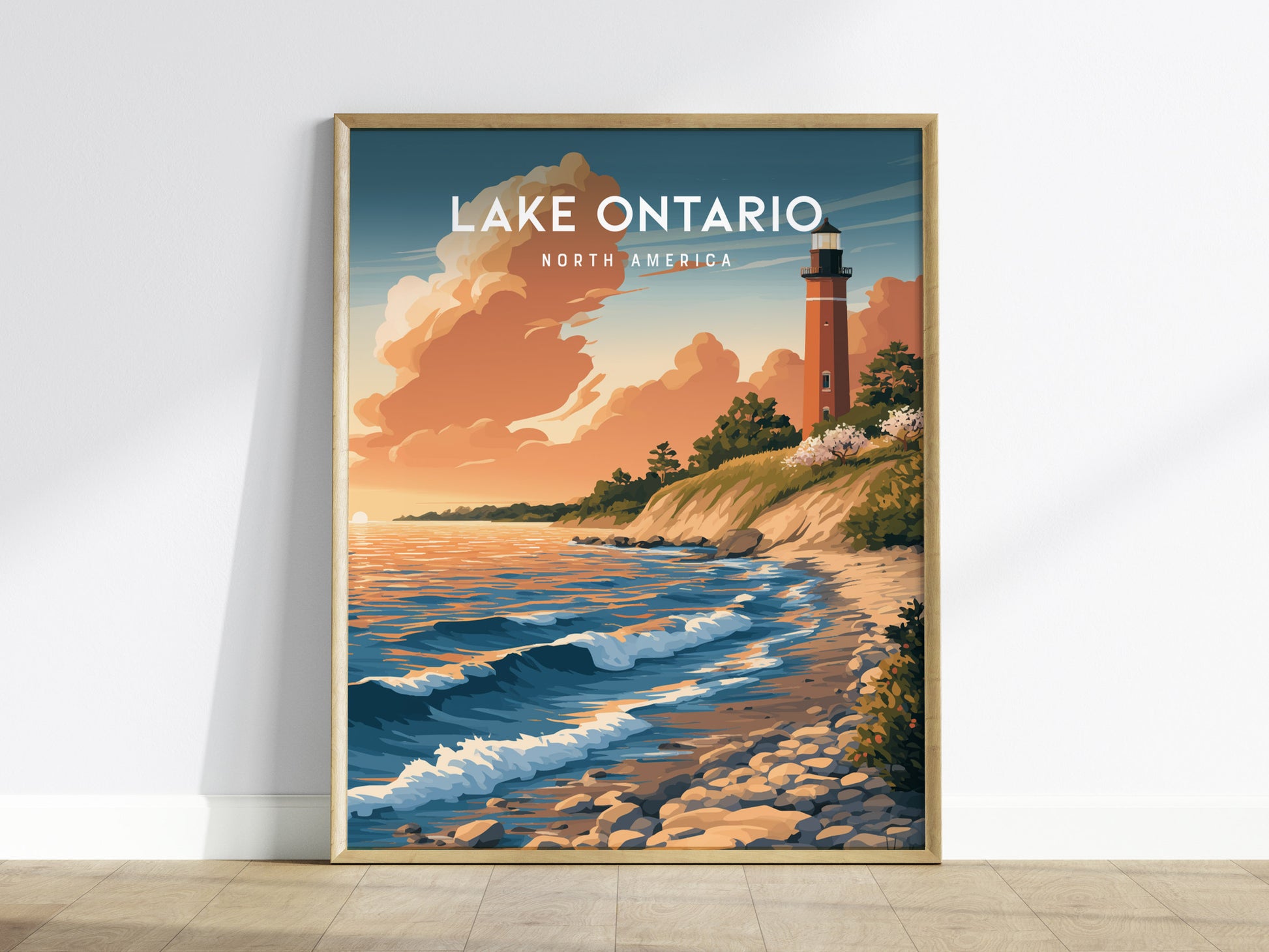 Lake Ontario, North America Poster | Freshwater Shores & Sailboat Horizon Wall Art — framed wall art