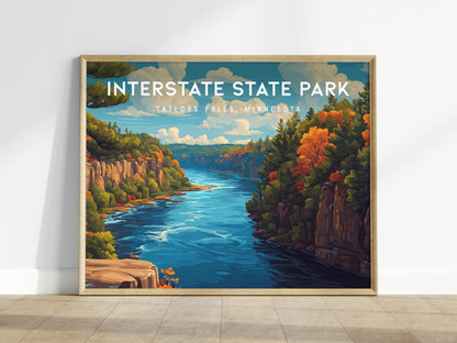 Interstate State Park Landscape Poster | Taylors Falls, Minnesota Travel Wall Art — framed wall art
