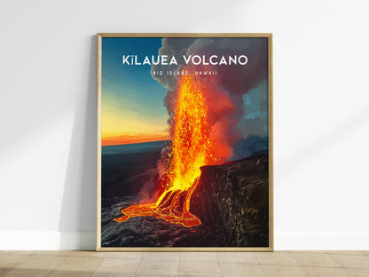 Kilauea Volcano Poster | Hawaii Volcano Wall Art