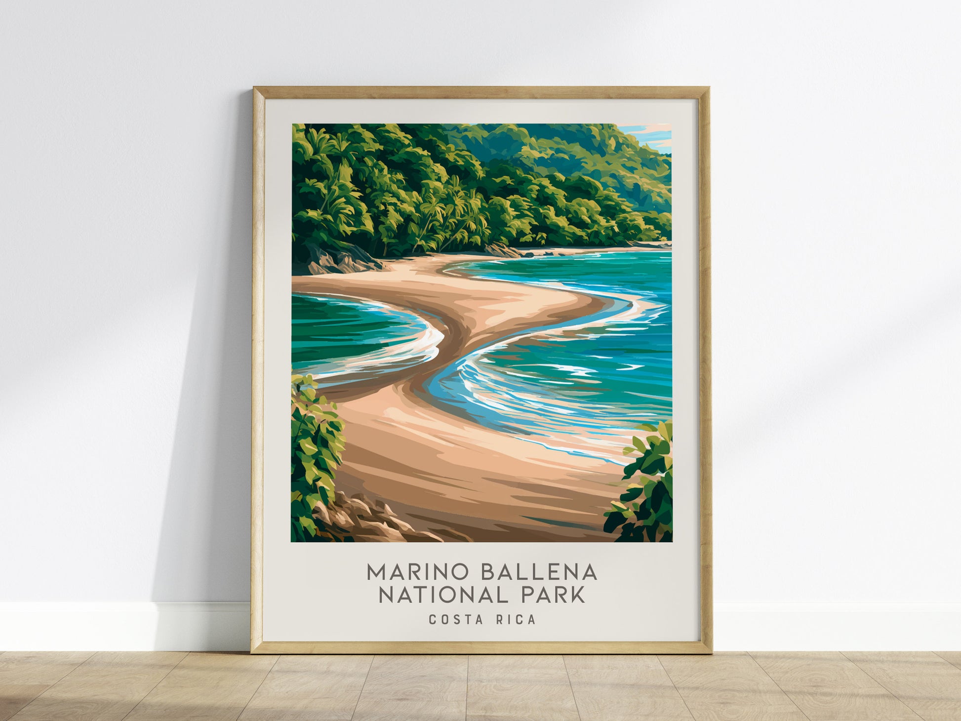 Marino Ballena National Park Matte Border Poster | Costa Rica Travel Wall Art — framed wall art