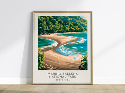 Marino Ballena National Park Matte Border Poster | Costa Rica Travel Wall Art — framed wall art