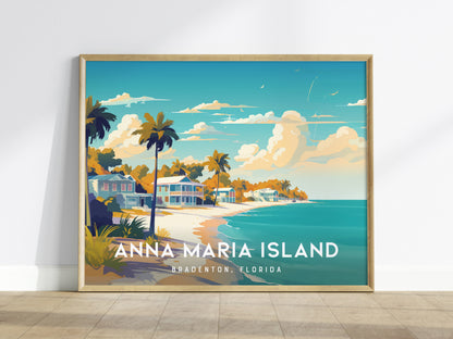 Anna Maria Island, Bradenton, Florida Poster | Landscape Tropical Beach Print Wall Art — framed wall art