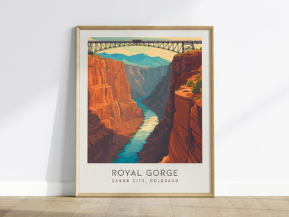 Royal Gorge Matte Border Poster | Canon City, Colorado Travel Wall Art — framed wall art