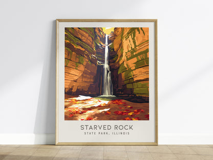 Starved Rock State Park Matte Border Poster | Illinois Travel Wall Art — framed wall art