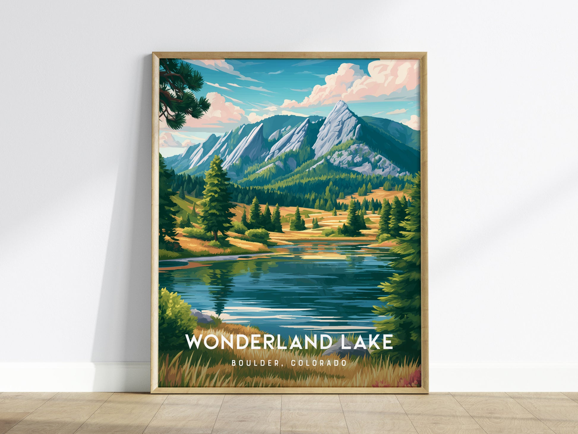 Wonderland Lake, Boulder, Colorado Poster | Mountain Lake Serenity Wall Art — framed wall art