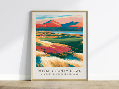 Royal County Down Matte Border Poster | Newcastle, Northern Ireland Golf Course Print Wall Art — framed wall art