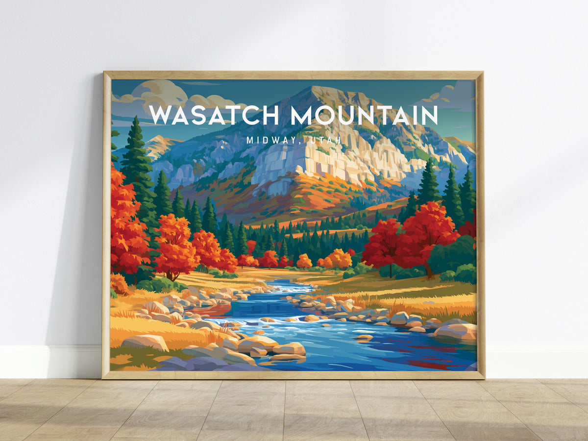 Wasatch Mountain Landscape, Midway, Utah Poster | Alpine Valley Framed or Unframed Wall Art — framed wall art