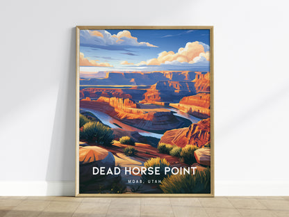 Dead Horse Point, Moab, Utah Poster | Canyon Overlook Destination Print Wall Art — framed wall art