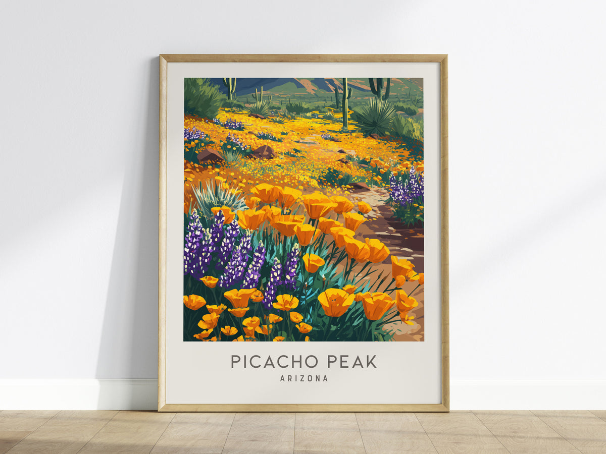 Picacho Peak Matte Border Poster | Arizona Travel Wall Art — framed wall art