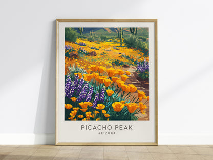 Picacho Peak Matte Border Poster | Arizona Travel Wall Art — framed wall art