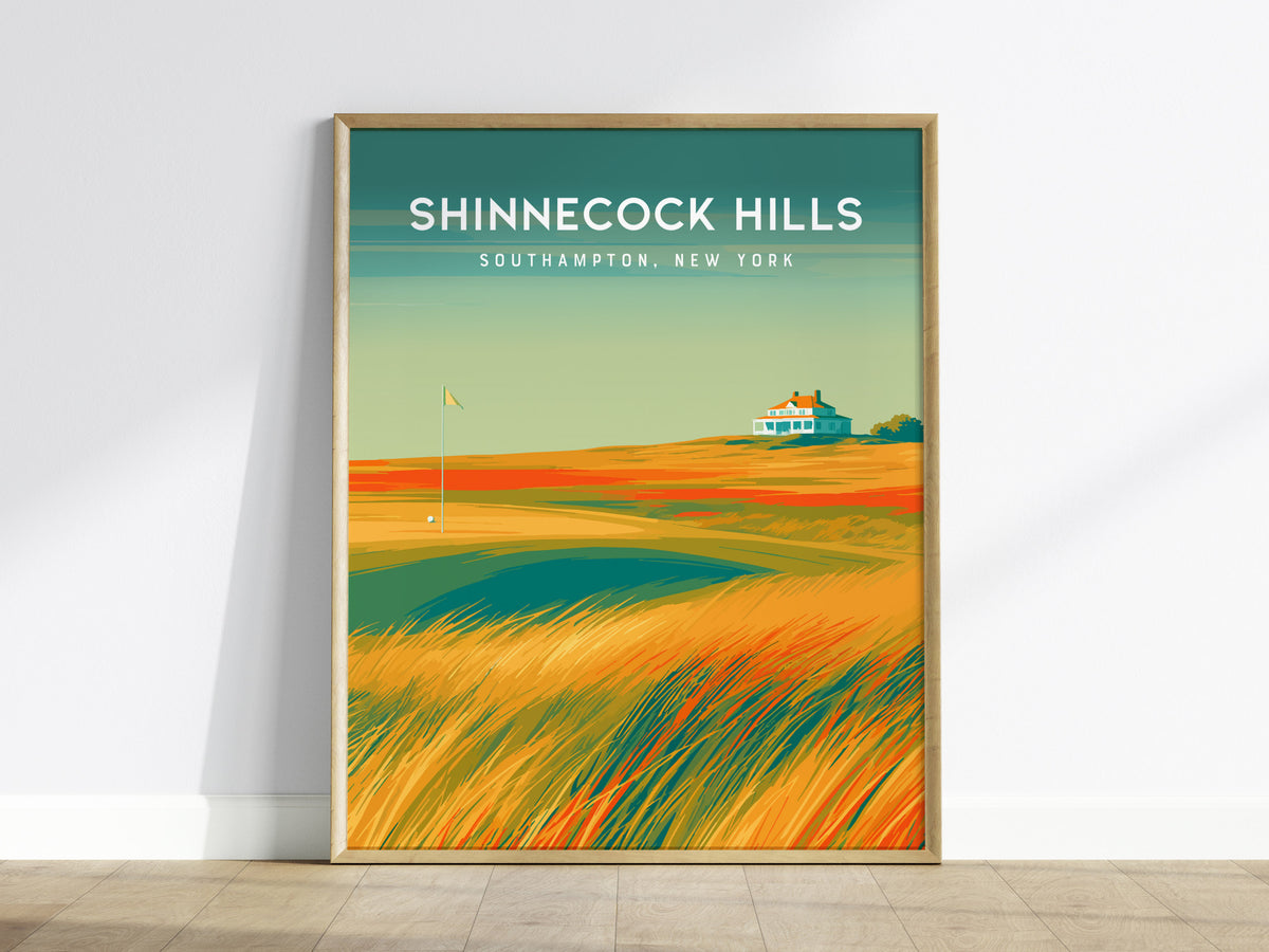 Shinnecock Hills, Southampton, New York Poster | Legendary Links Golf Course Print Wall Art — framed wall art