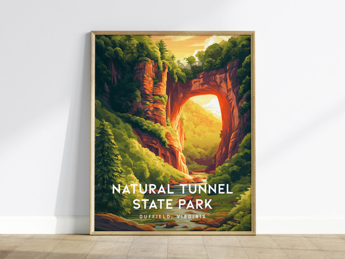 Natural Tunnel State Park, Duffield, Virginia Poster | Appalachian Wonder Destination Print Wall Art — framed wall art