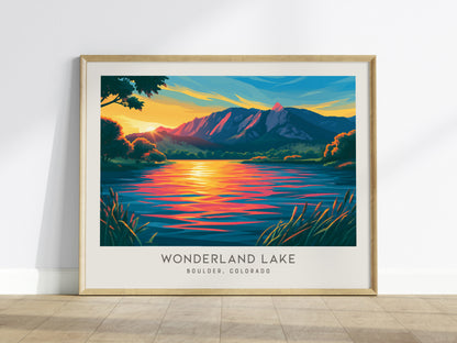 Wonderland Lake Landscape Matte Border Poster | Travel Wall Art — framed wall art